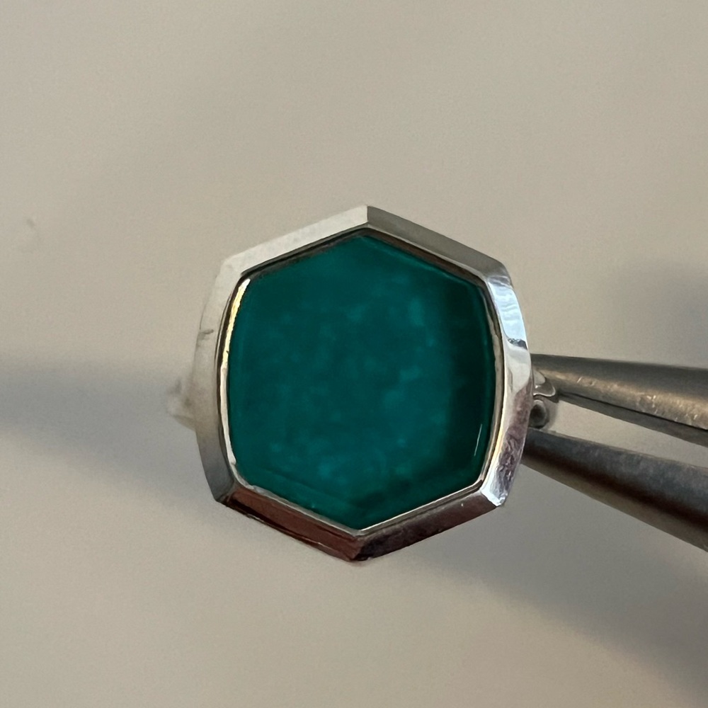 Kendra Scott Davis Sterling Silver Cocktail Ring in Turquoise size 5